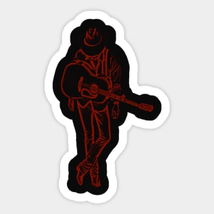 Dwight Yoakam Playing Guitar Sticker